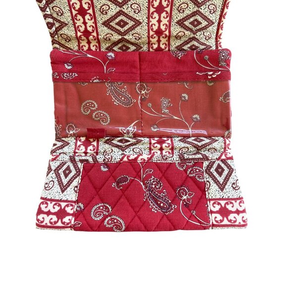 Vera Bradley Retired Vintage Checkbook Wallet Red‎ Creme Paisley - Picture 5 of 7